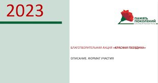 Всероссийской благотворительной акции «Красная гвоздика»